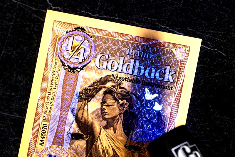 1/4 IDAHO ALPHA GOLDBACK AURUM 24K GOLD NOTE 1/2000 OZ .999 GOLD BU PRE SALE 🔥
