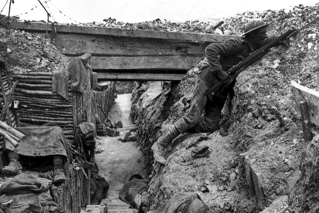 New 5x7 World War I Photo: Entrenched British Troops, Battle of the Somme - 1916