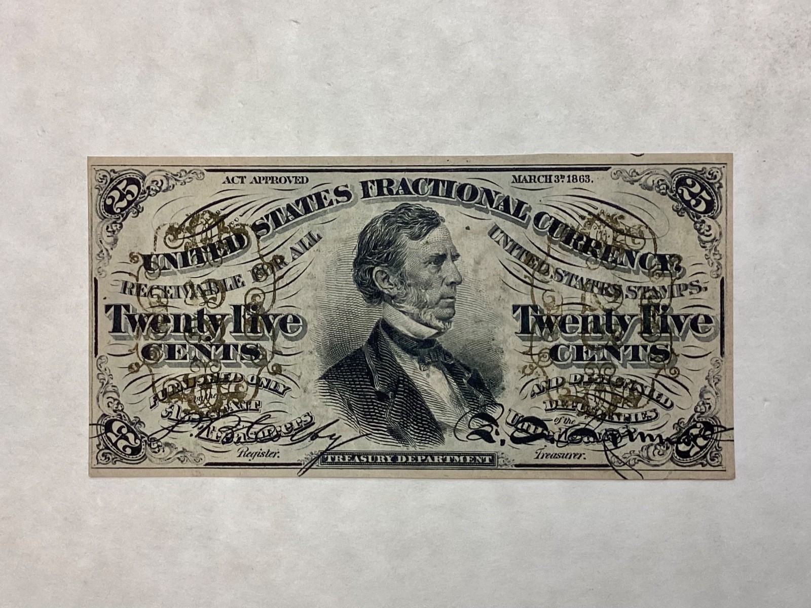 ~FR 1294 25 TWENTY FIVE CENTS THIRD ISSUE - FESSENDEN - FRACTIONAL CURRENCY