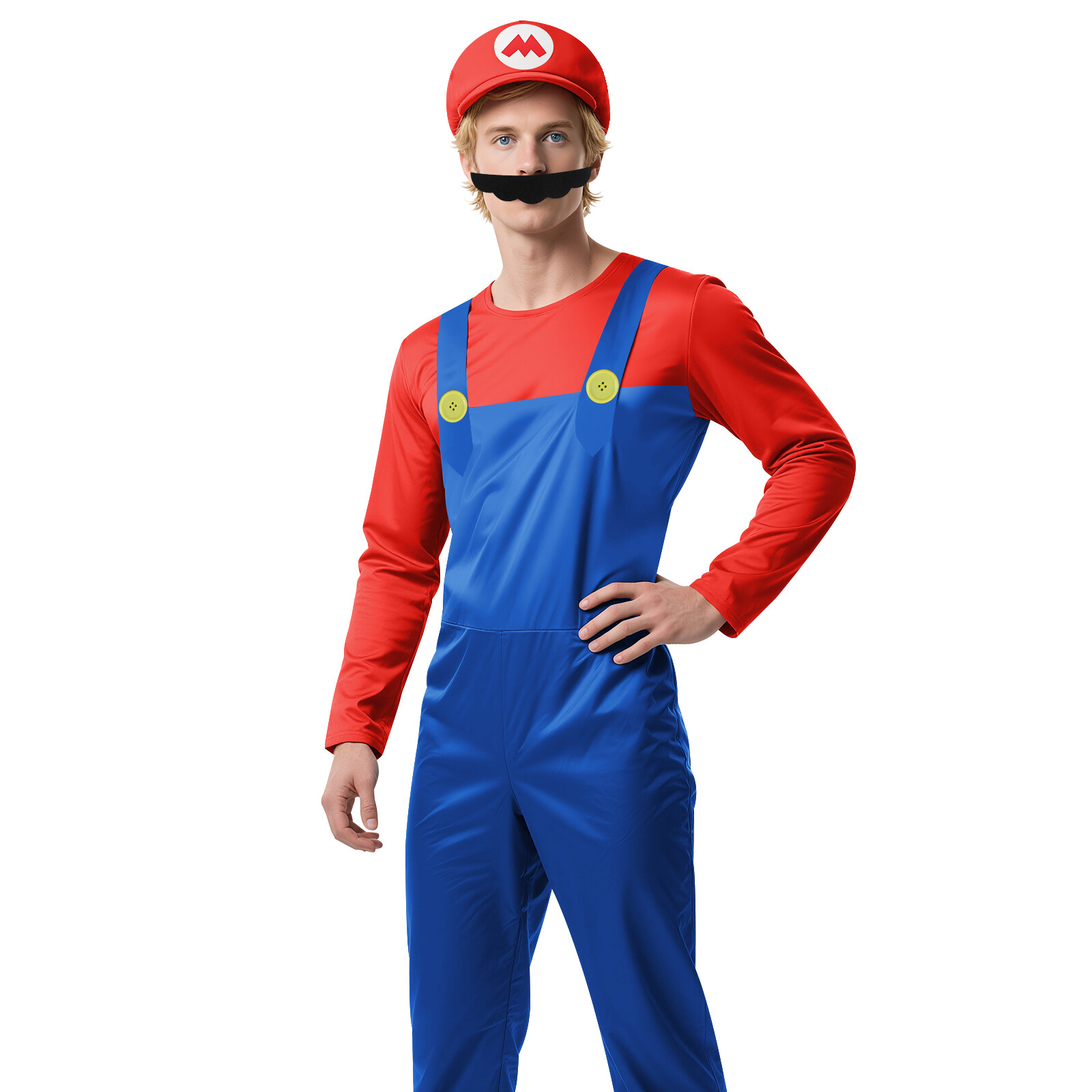 Halloween Super Mario Costume and Luigi Fancy Dress Plumber Bros Complete Set