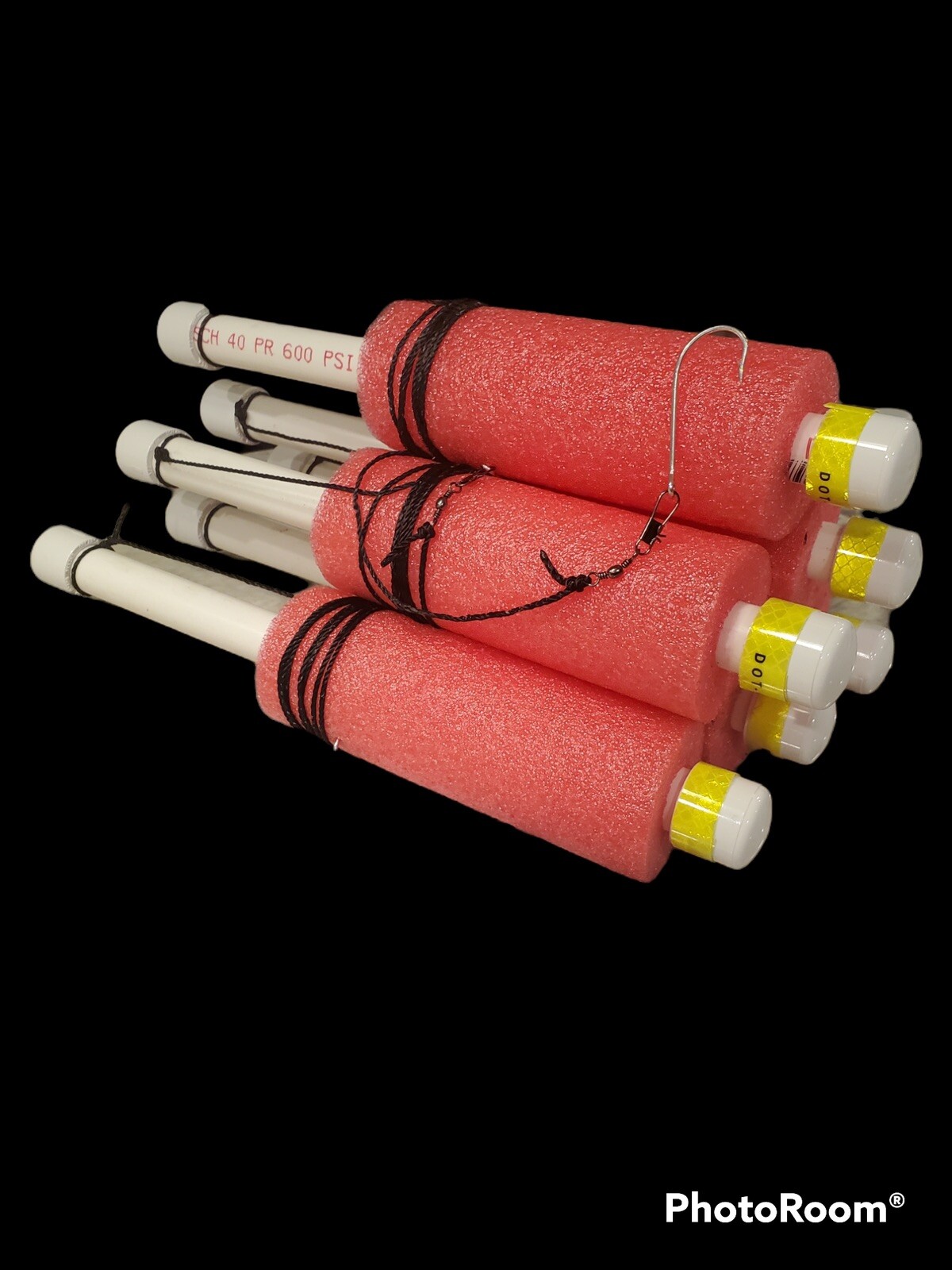 Cajun Catfish Noodle fishing Jugs Red lot of 6 “Weighted"