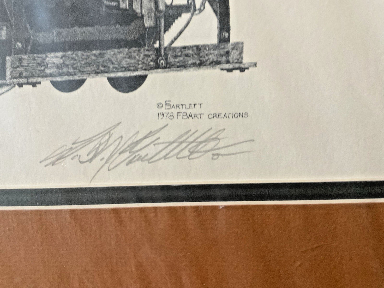 VTG 1978 Frederick W Bartlett II Cass Scenic Railroad Shay Locomotive Lithograph