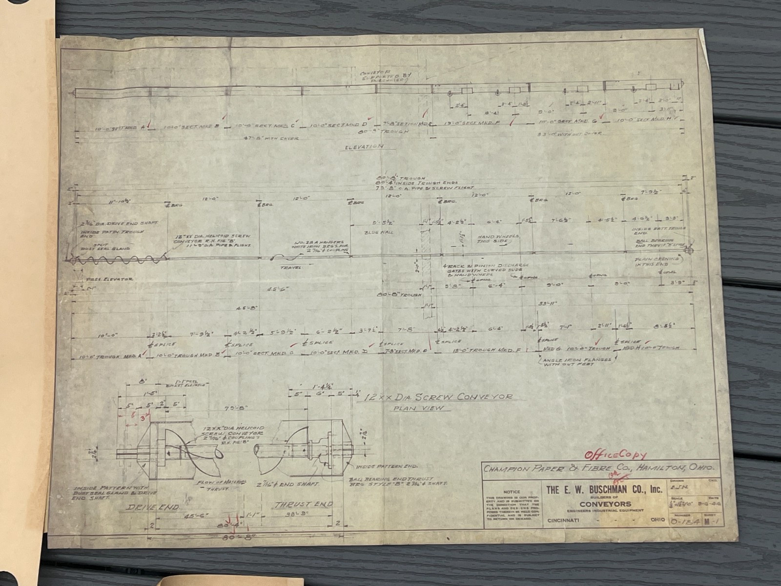 Lot 6 Vtg Industrial Black Clawson Blueprints Cutler Hammer Blue Buschman