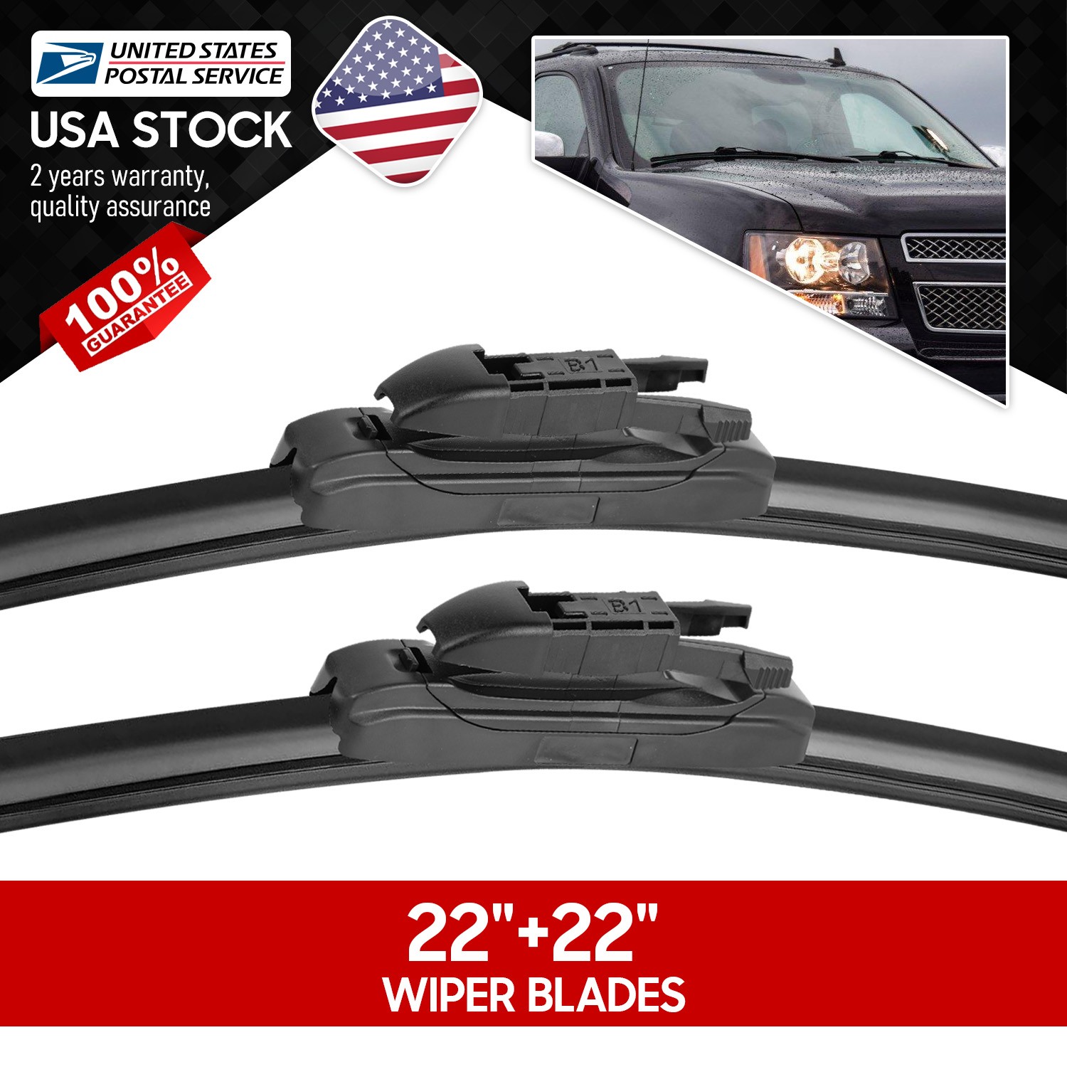 All Season Front Windshield Wiper Blades 22"+22"For Chevy Silverado 2008-2014