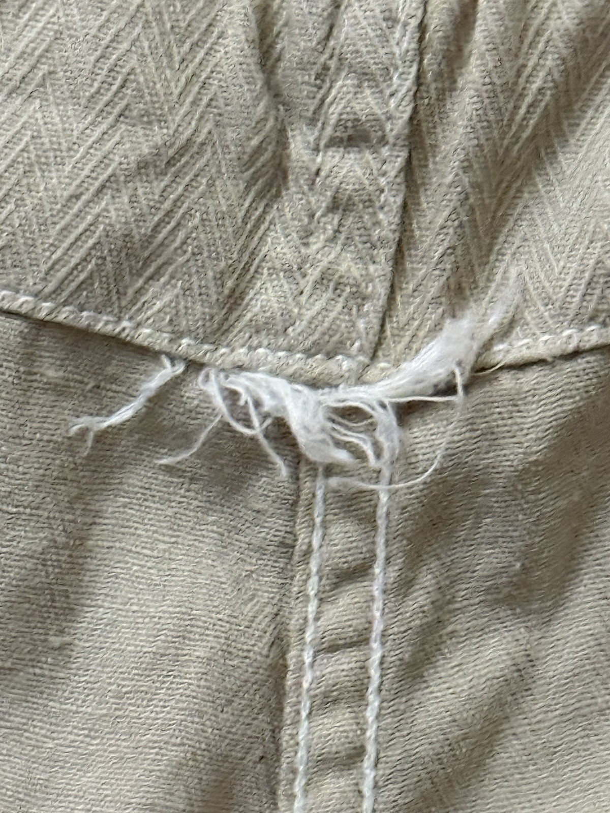 True Vintage 30s 40s WW2 HBT Herringbone Twill Lounge Pants 34 Waist Adjustable