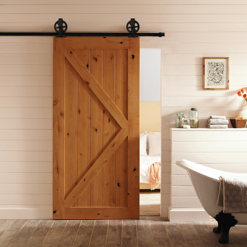 CCJH4-20FT Big Spoke Wheel Sliding Barn Door Hardware Kit For Single/Double Door