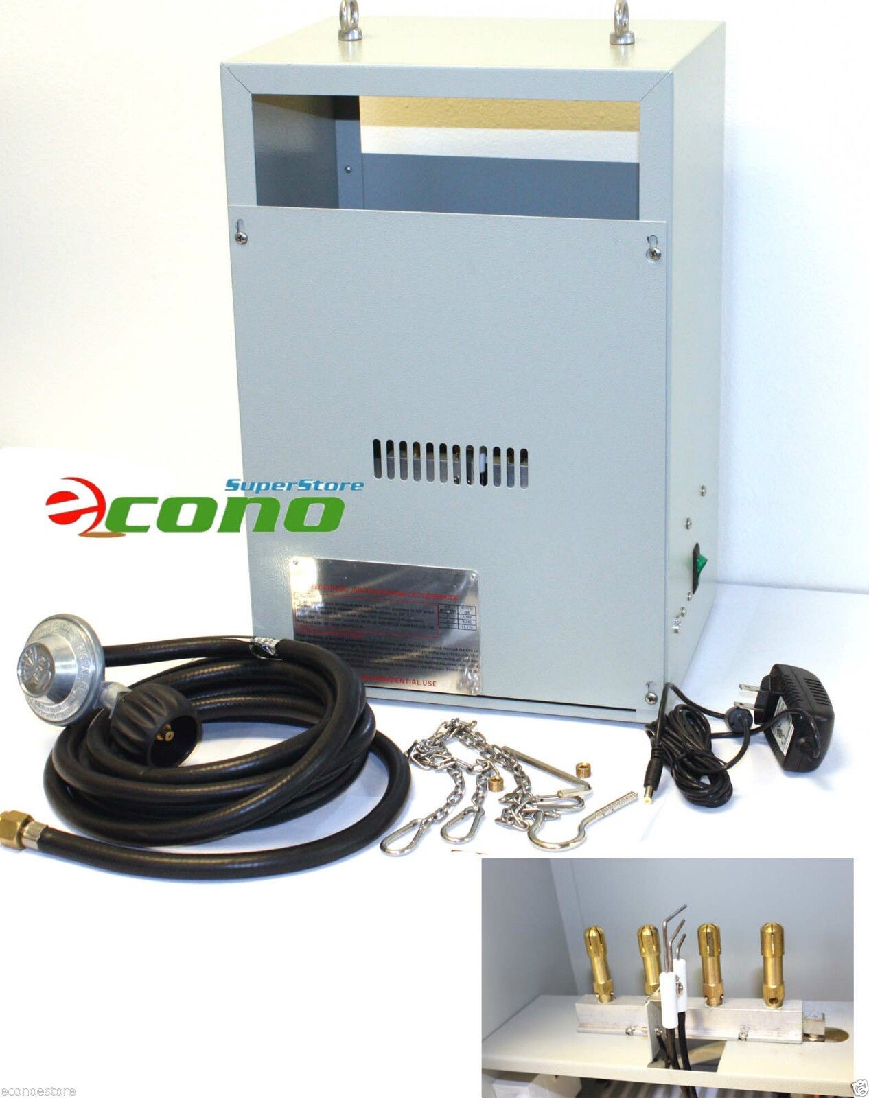 Auto Hydroponic Pilot Greenhouse CO2 Generator LP GAS 4 Burner 11,176BTU Burners