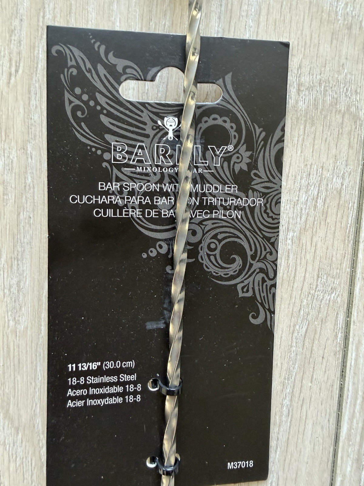 Barfly Muddle Bar Spoon, Muddler 11 13/16" (30 cm), Stainless Steel