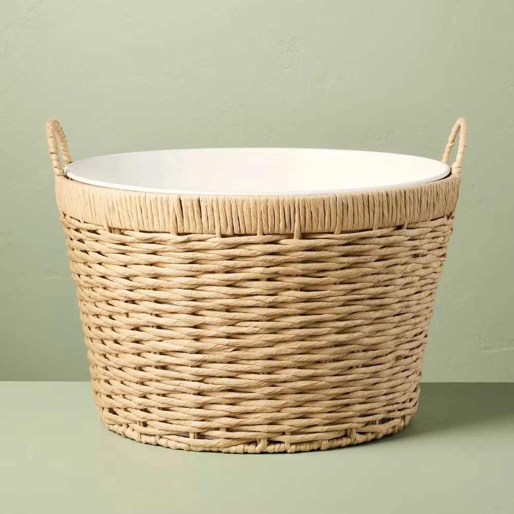 23L Woven Wrapped Metal Beverage Tub - Hearth & Hand with Magnolia