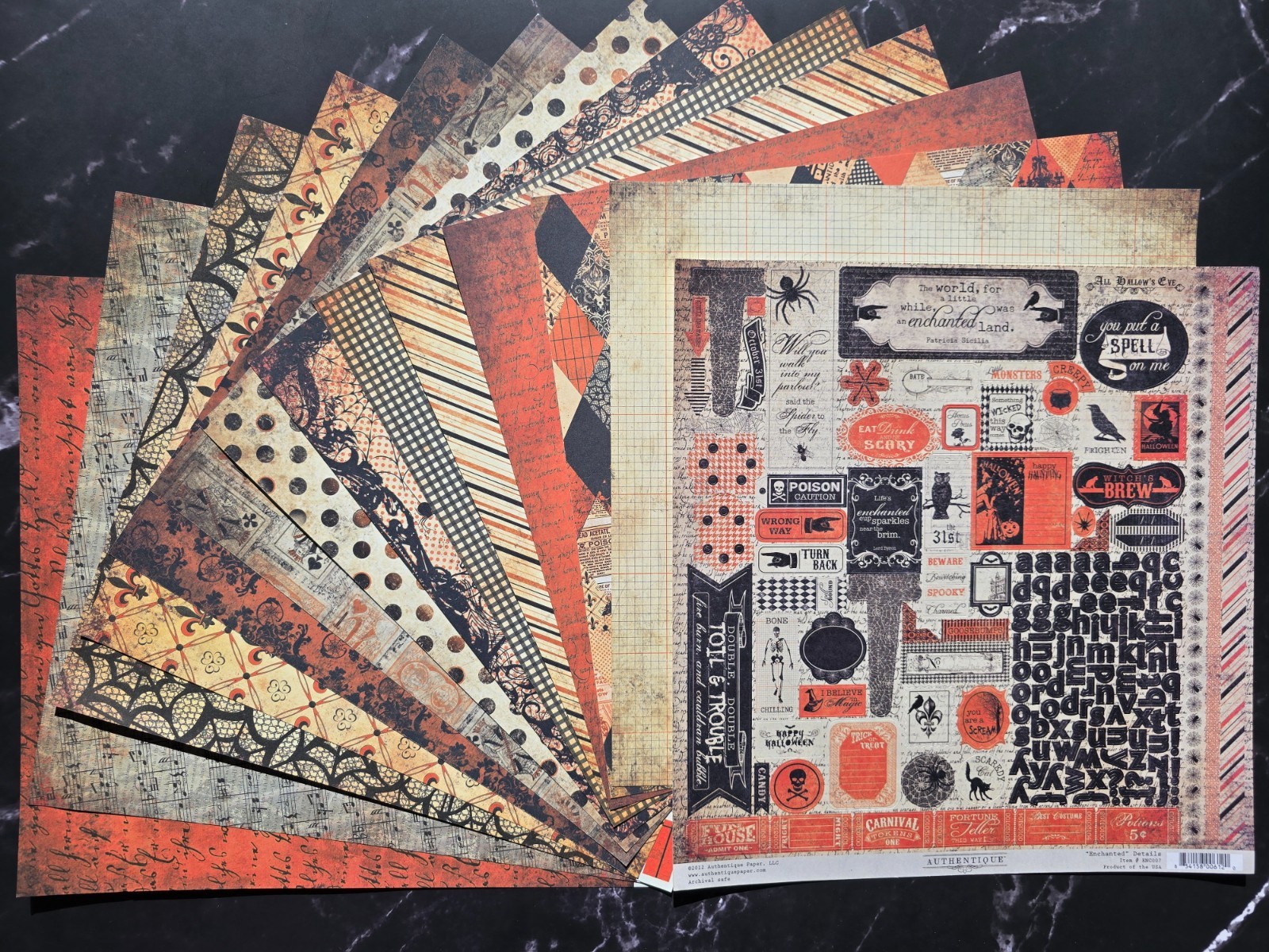 Authentique Glowing & Enchanted Halloween 2-sided cardstock stickers die cuts