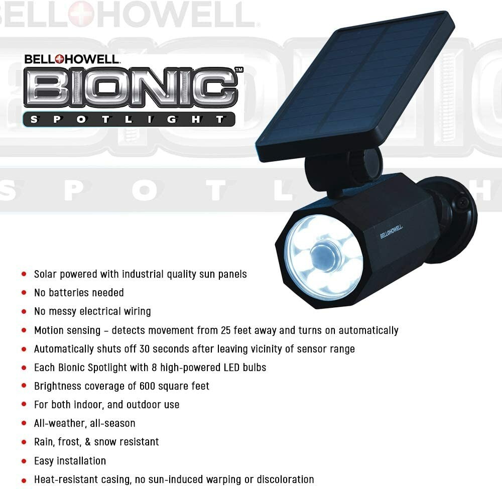 Bell + Howell Bionic Spotlight Original LED Solar Outdoor Motion Sensor Light