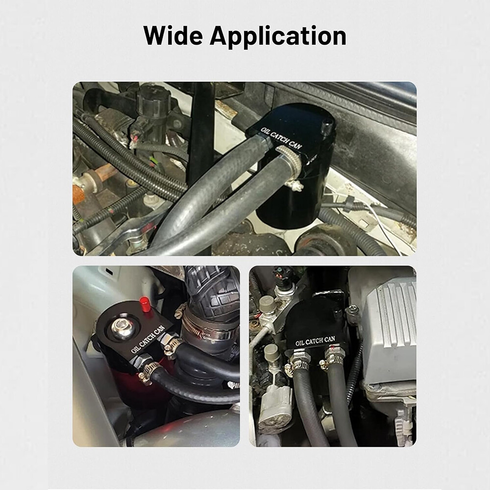 Universal Oil Catch Can Kit Reservoir Baffled Tank Aluminum Car Truck 300ml