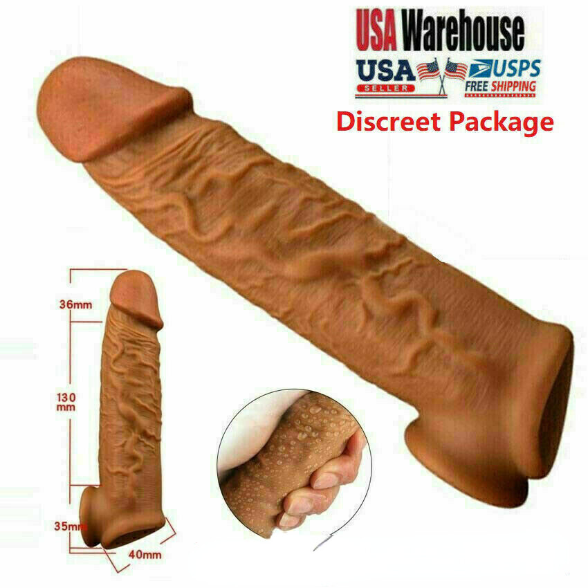 Male Cock-Girth-Enlarger-Enhancer-Penis-Extension-Extender-Sheath-Sleeve-Men Big