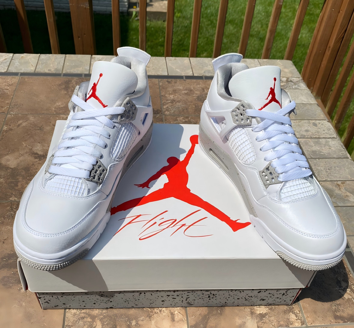 Jordan 4 Retro "White Oreo " Men's Basketball Shoes Mid Top US Size 7-12