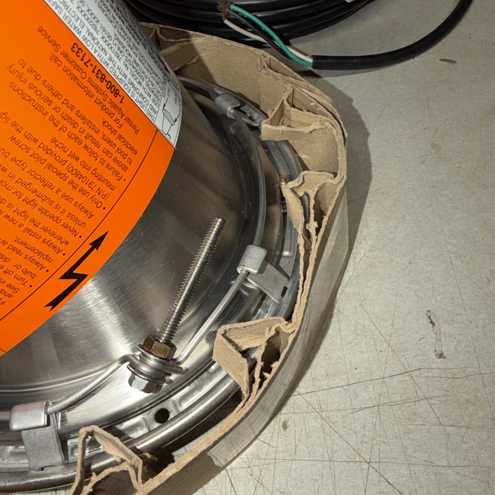 Pentair 78456300 Amerlite Pool Light 120V 500W 100’ Cord SS Face Ring – Open Box