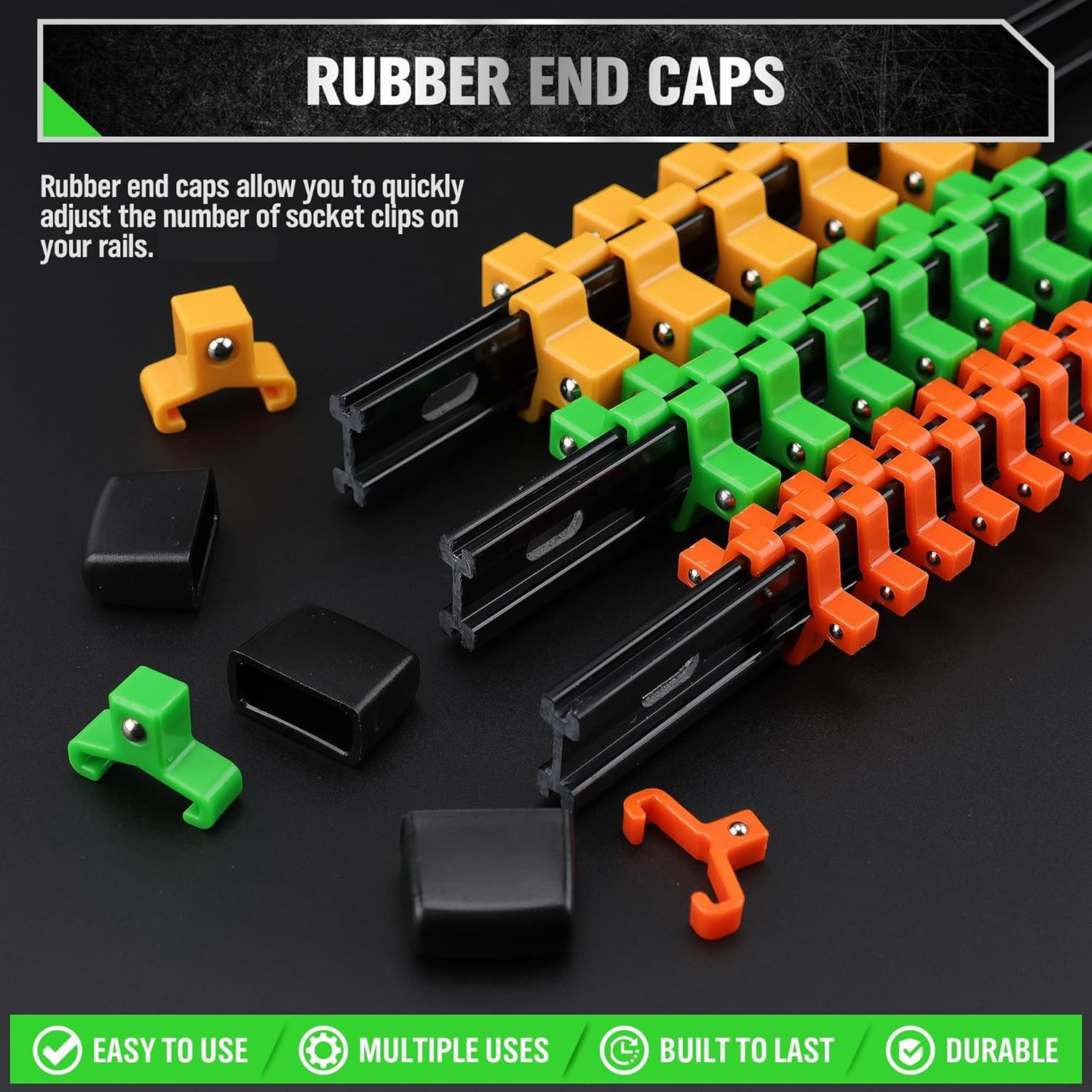 Socket Organizer Set 18-Piece for Tool Box Drawer Holder Clip Rail Trays