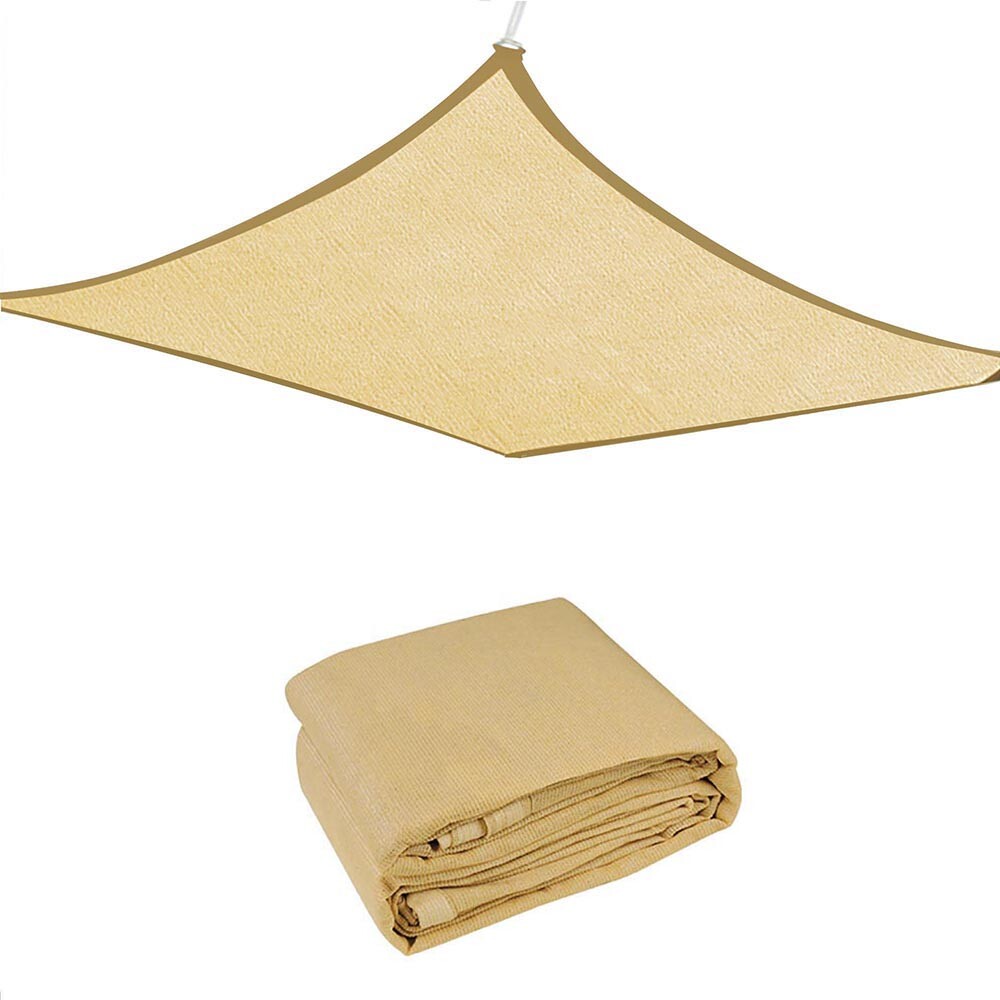 Sun Shade Sail 10' x 10', Square Sand 185GSM UV Block Canopy for Patio Lawn Yard