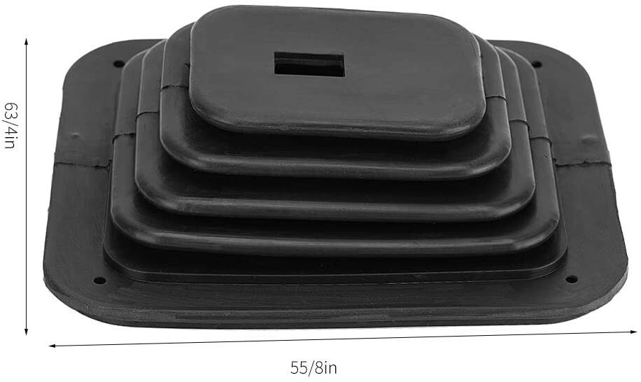 Universal Small Hurst Style Rubber Shifter Boot W/ Trim Plate 5-1/2" x 6-3/4"