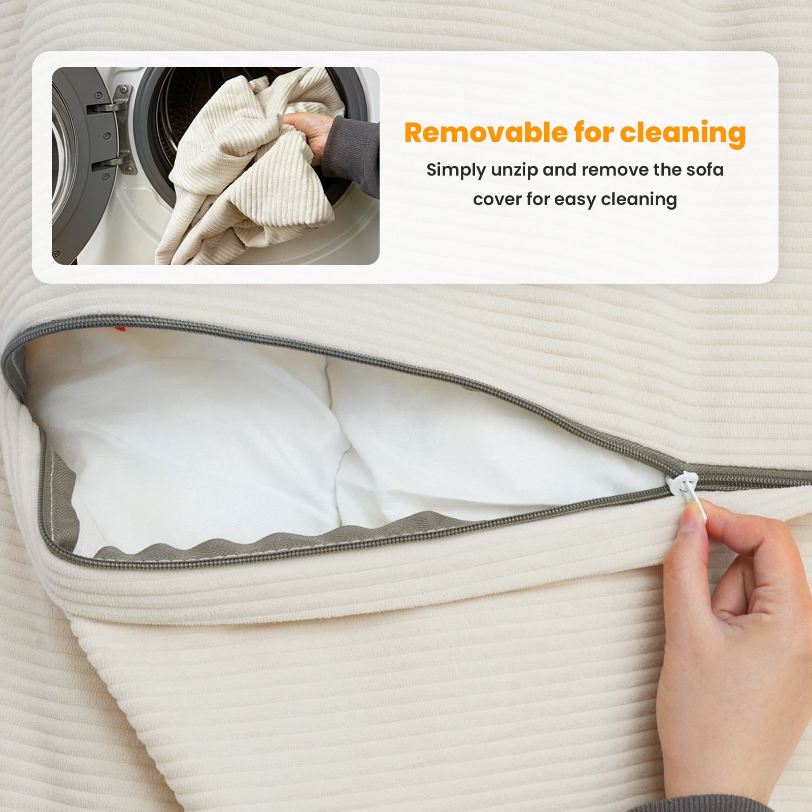 30x50 in Sponge Compression Sofa Chair Convertible Bean Bag w/ Cushion Washable