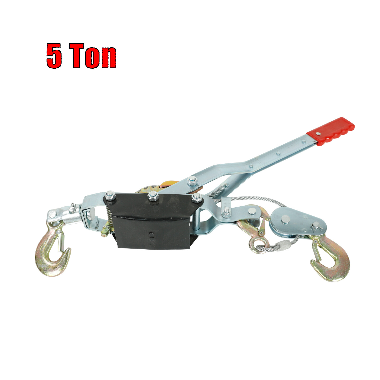 5 Ton Hand Puller Heavy Duty Winch Pull Hoist Come Along Cable 3 Hooks 2 Gear US