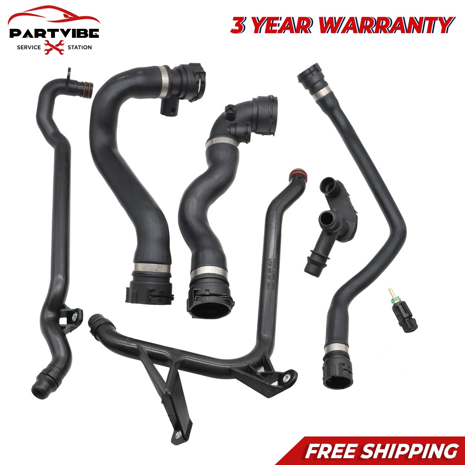 7Pcs Expansion Tank Coolant Radiator Hose Kit For BMW E46 323 325 328 330 New