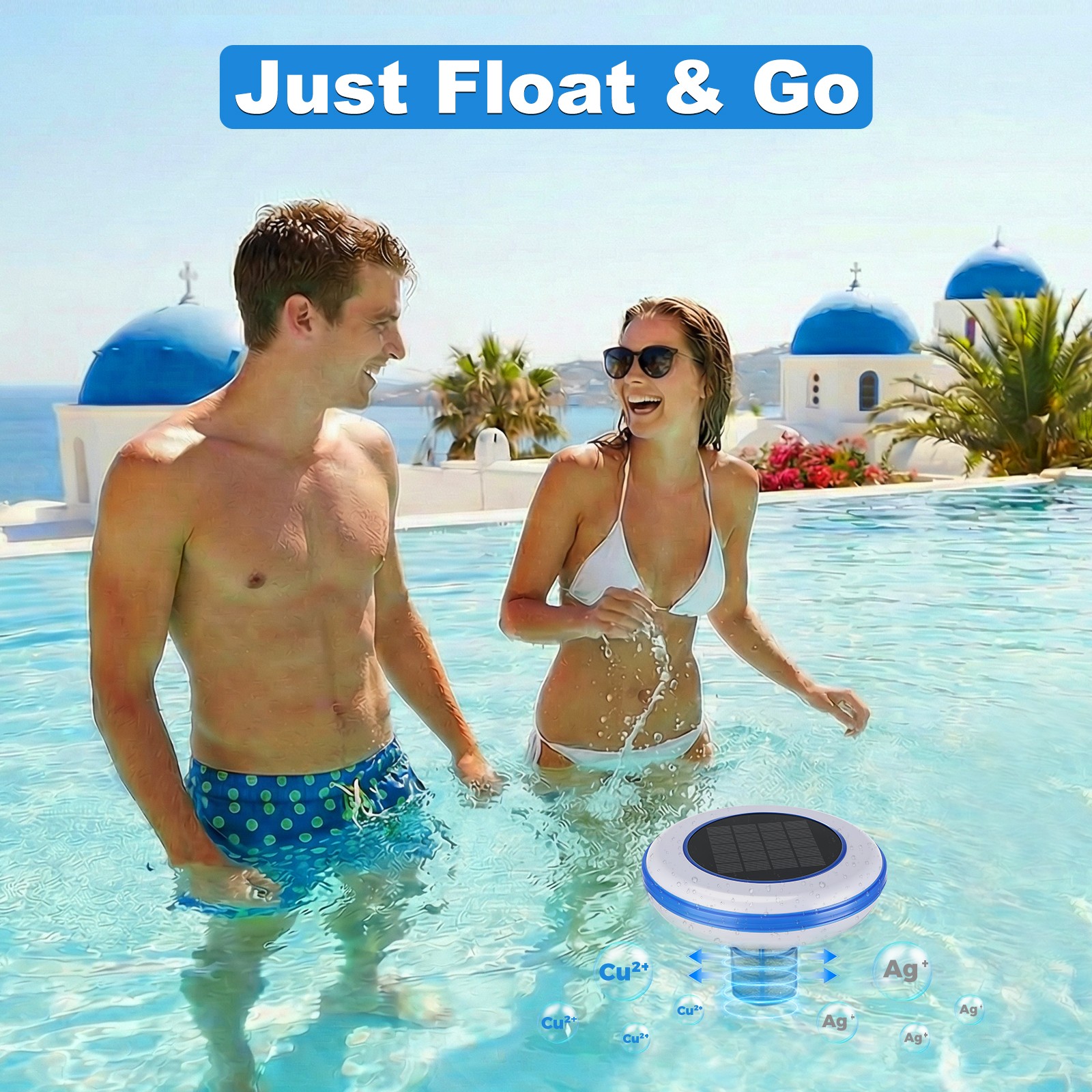 Solar Pool Ionizer Chlorine-Free Water Purifier & Algae Cleaner Up to 35,000 Gal