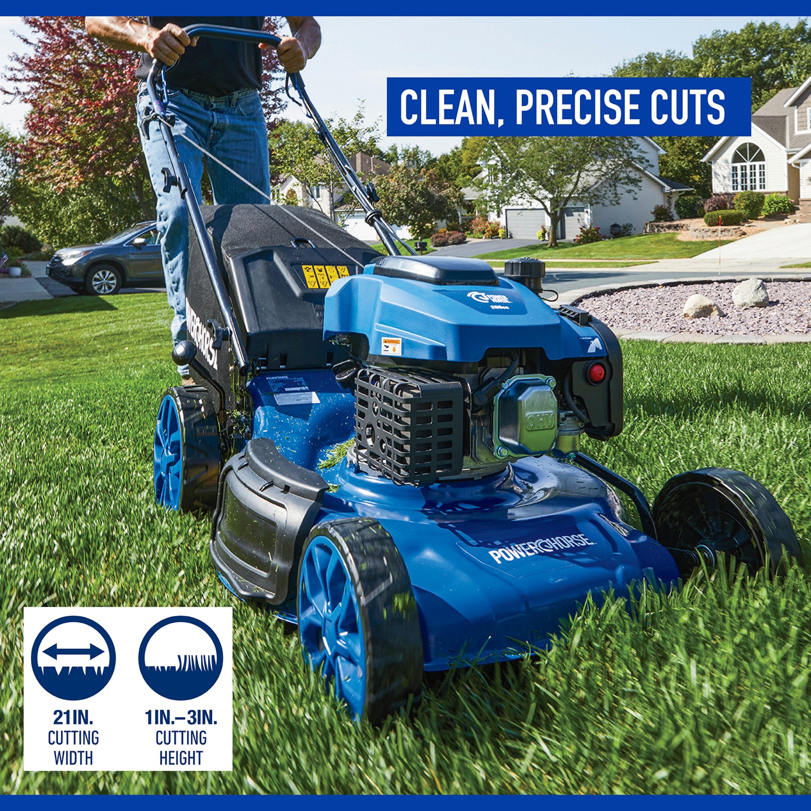 Powerhorse 21in. 3-in-1 Self-Propelled Gas Lawn Mower, 200cc Engine