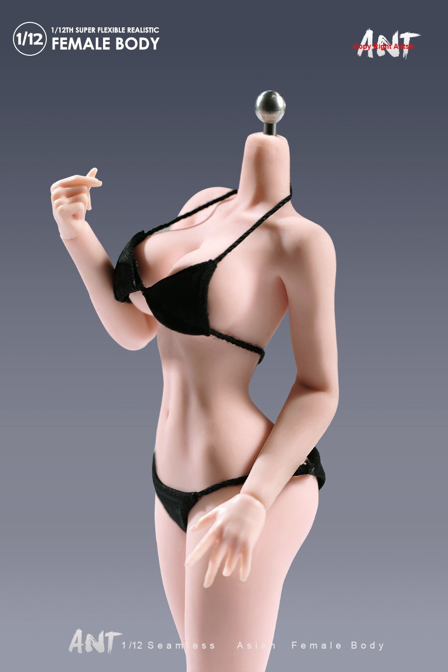 US ANT 1:12 Pale Large Breast Plump Hip Seamless Female Action Figure Body Doll