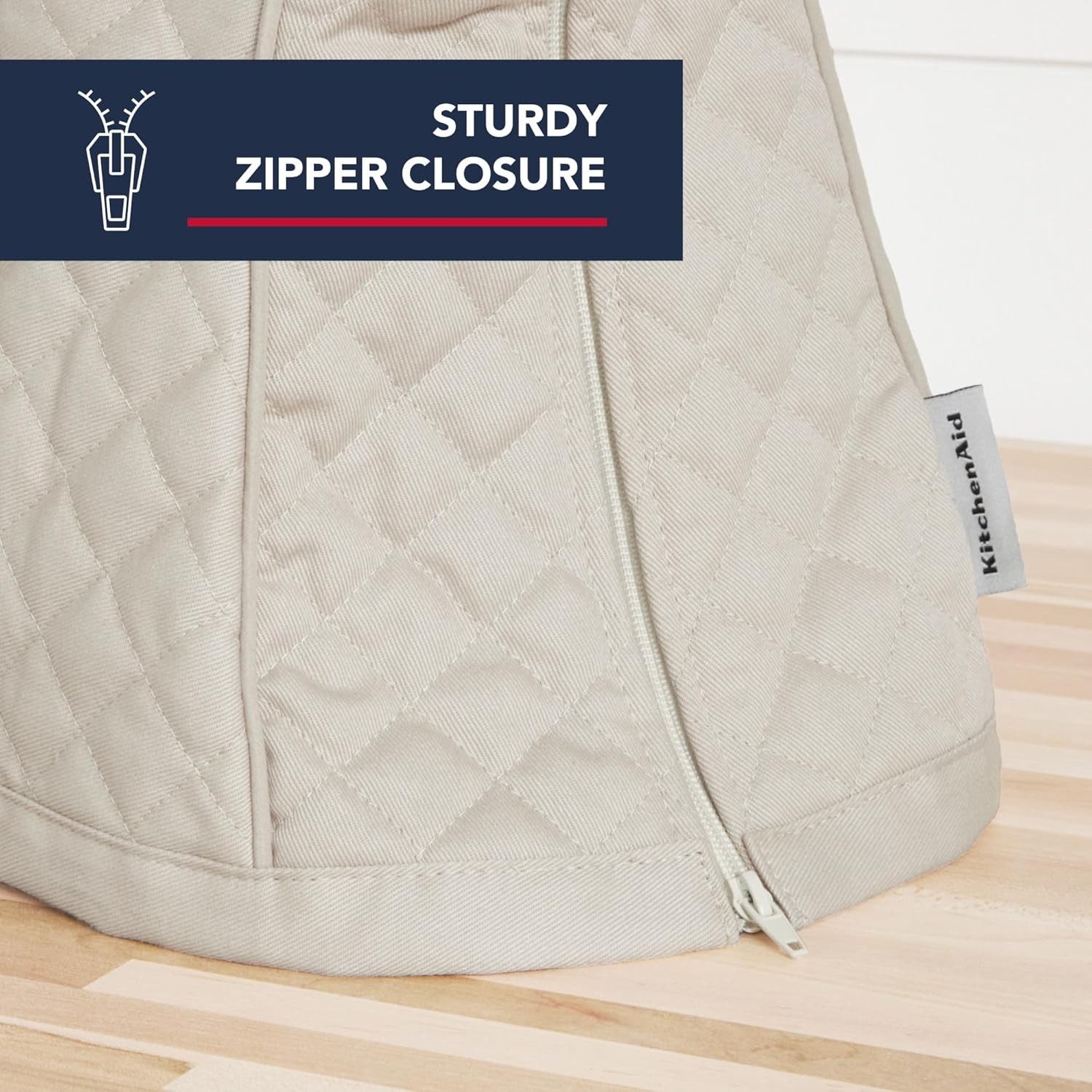 KITCHENAID Fitted Tilt-Head Stand Mixer Cover with Storage Pocket, Quilted 100%