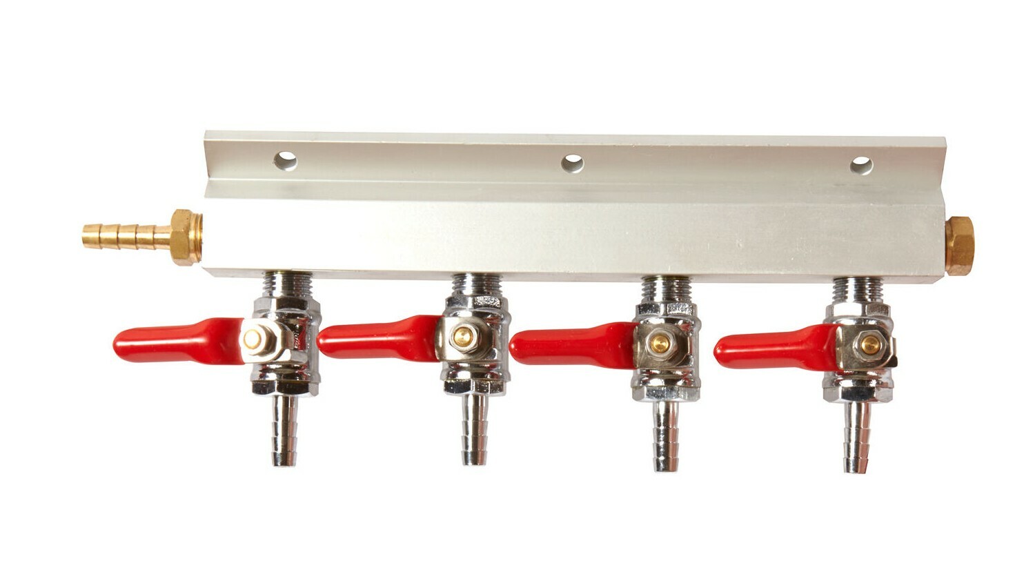 4 Way Compressed Gas Manifold 1/4 in Barbed Line Splitter Multi Keg Set Up