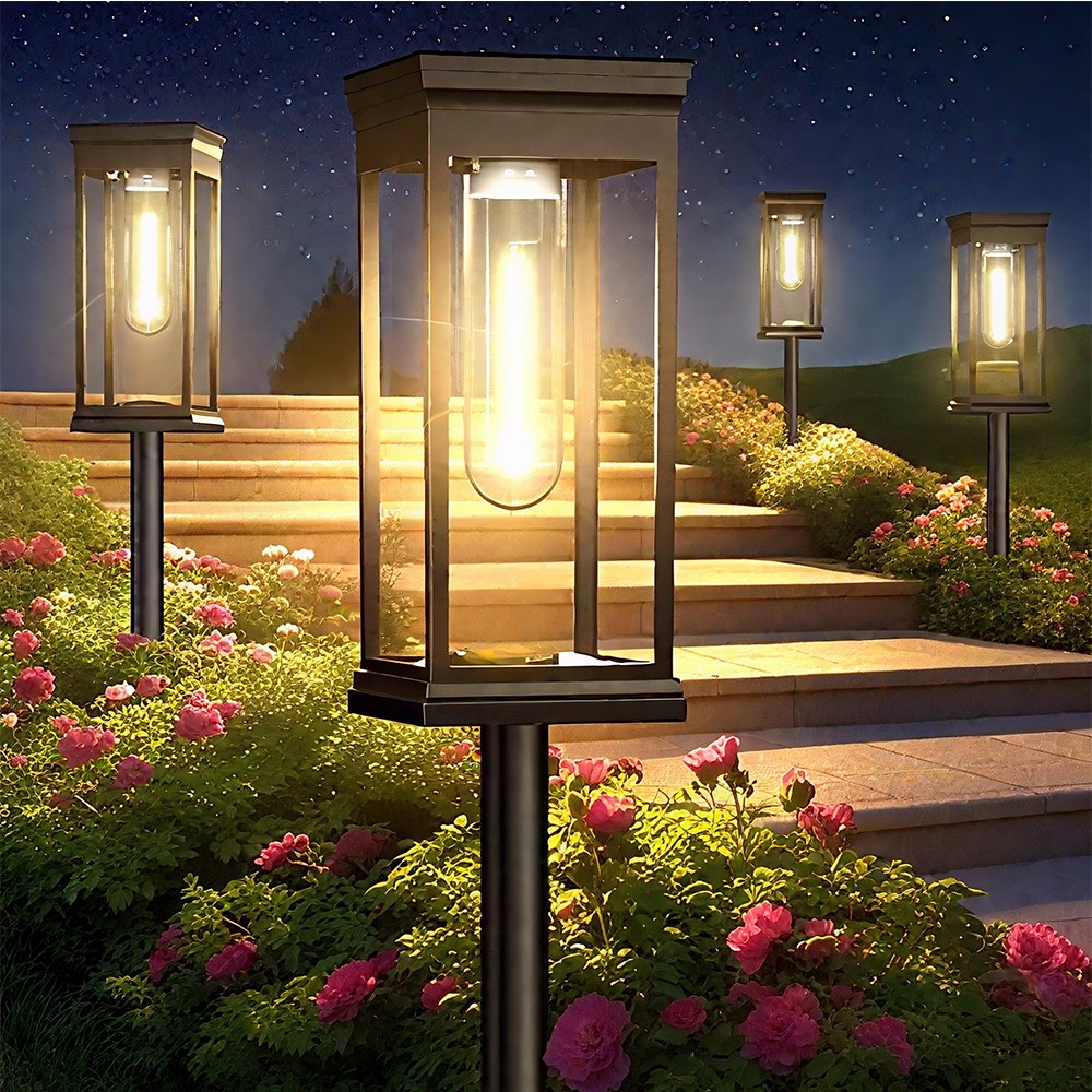 Solar Garden Lights Outdoor Waterproof Landscape LED Lights Pathway Yard Decor