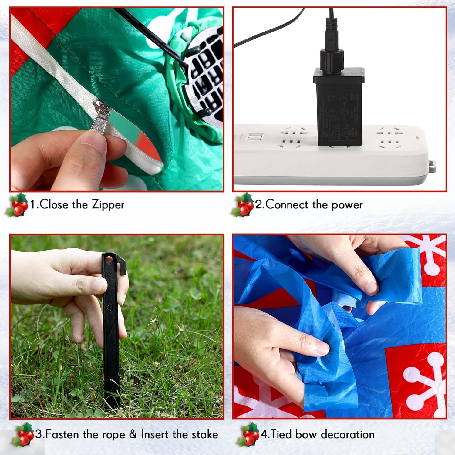 9 Ft Long Christmas Giant Inflatable Gift Boxes with LED Lights Outdoor Decorati