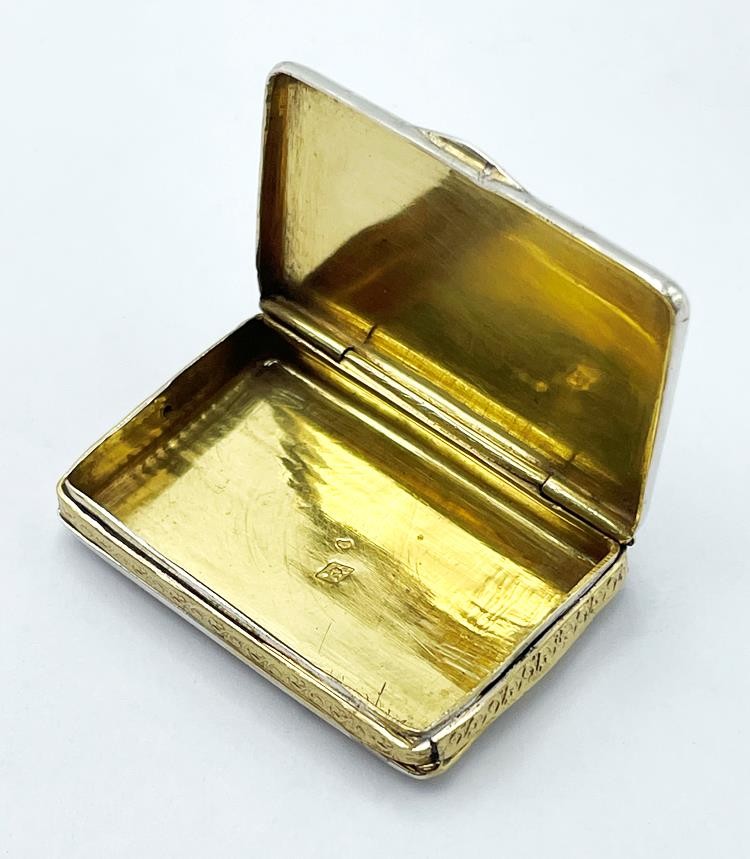 FRENCH SILVER PILL BOX 19th CENTURY GOLD WASH INTERIOR
