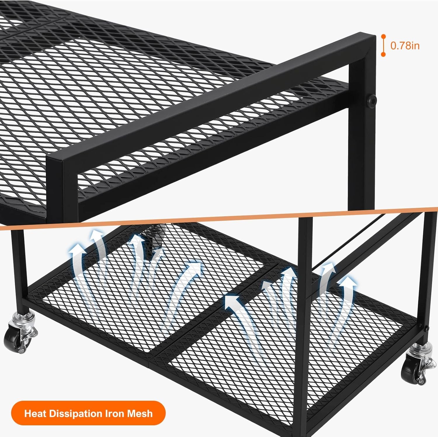 YBING Computer Tower Stand, Mobile CPU Holder, Black