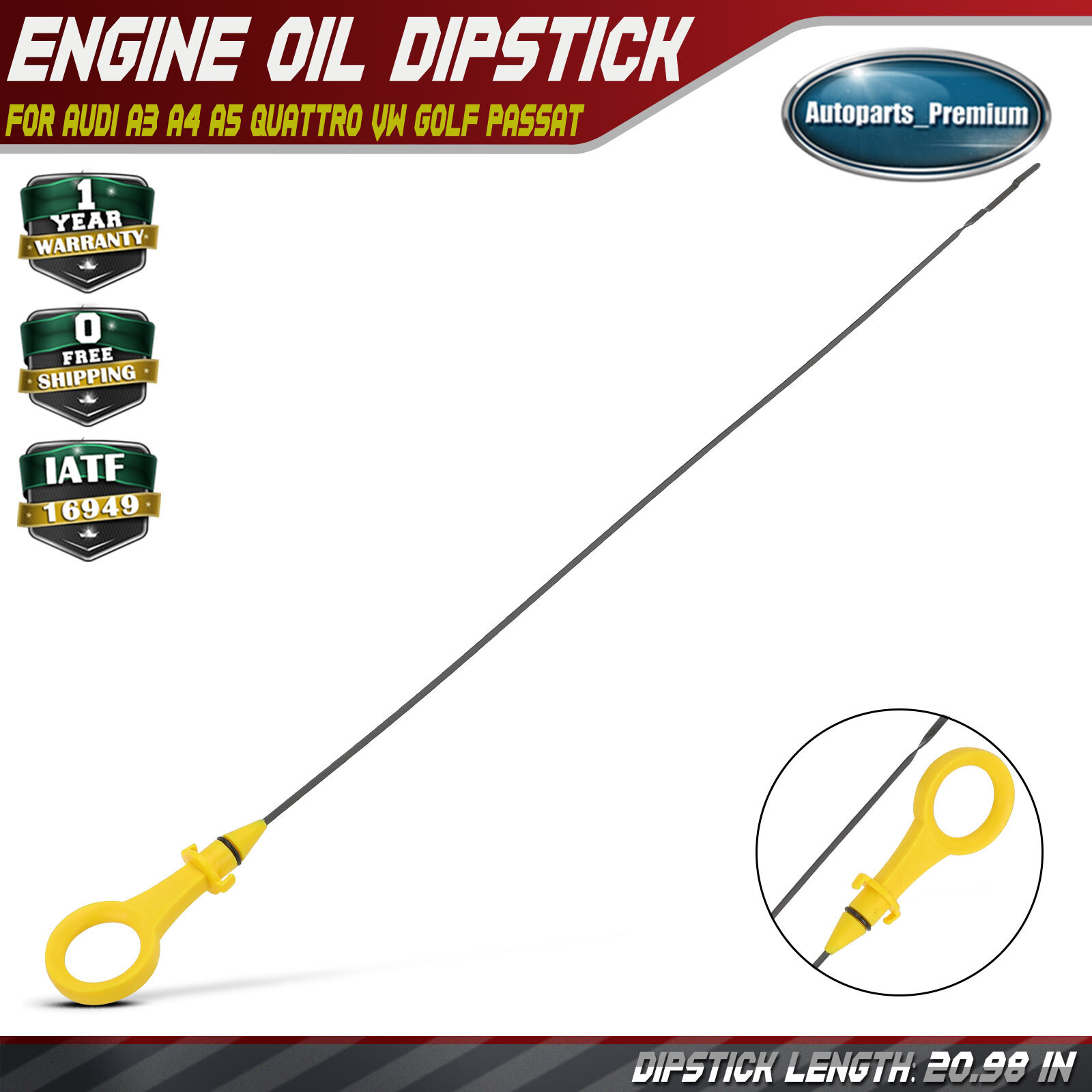 Engine Oil Level Dipstick for Audi A3 A4 A5 A6 A7 Q3 TT Quattro VW Golf Passat