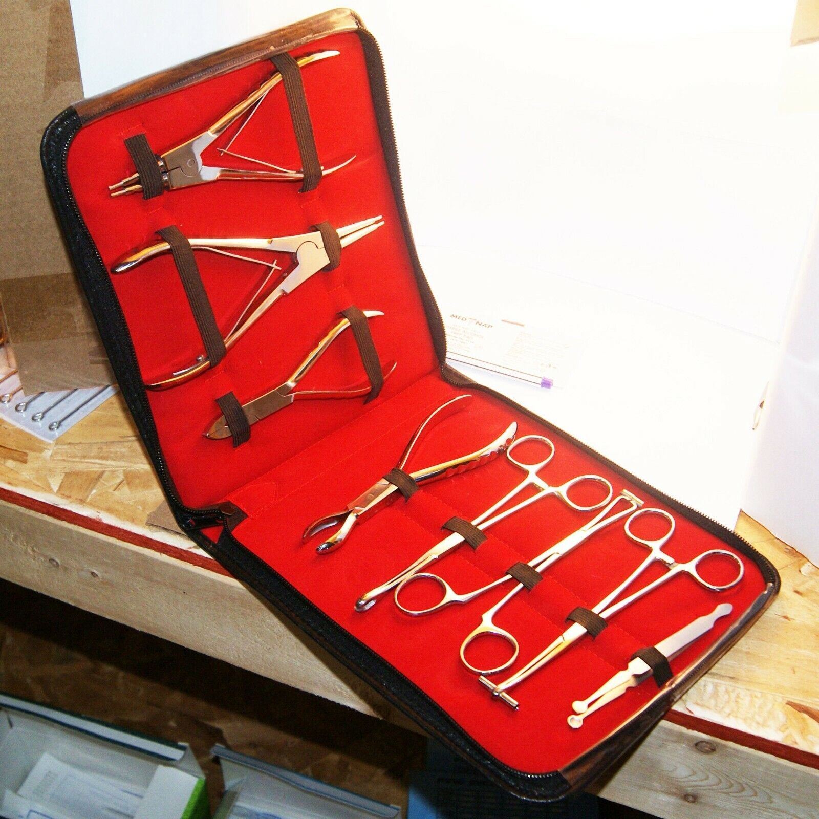 8 Piece Septum Piercing Kit with Black Carry Case