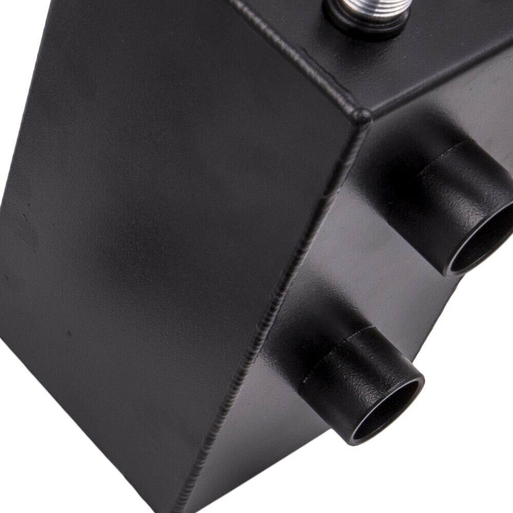 AN10 Oil Catch Can Reservoir Tank w Dual Breather Filter Baffled Tank Kit 4 Port