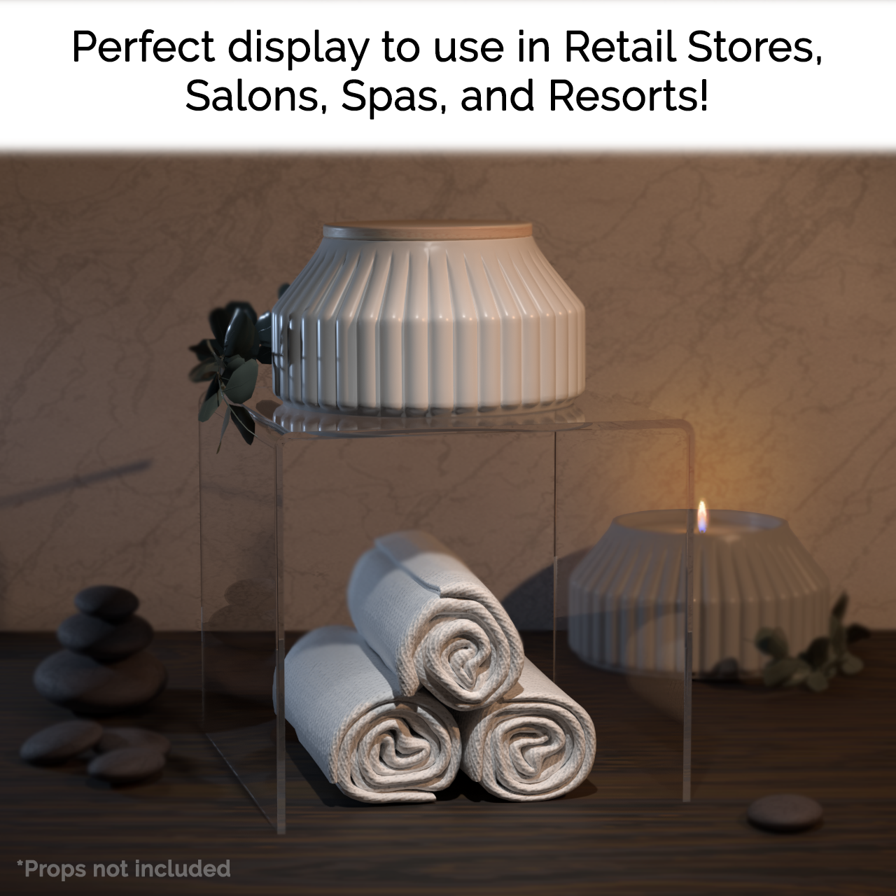 6" Square Riser Display Showcase Stand Acrylic Product Platform 3 Sided Riser