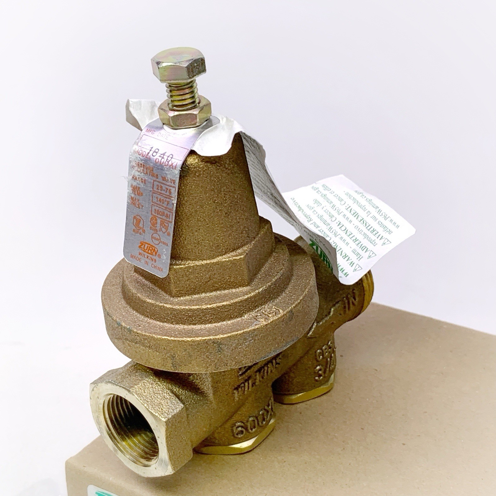 Zurn Wilkins 34-600XL 3/4" 600XLPressure Reducing Valve 0.75 Inch Lead Free NEW