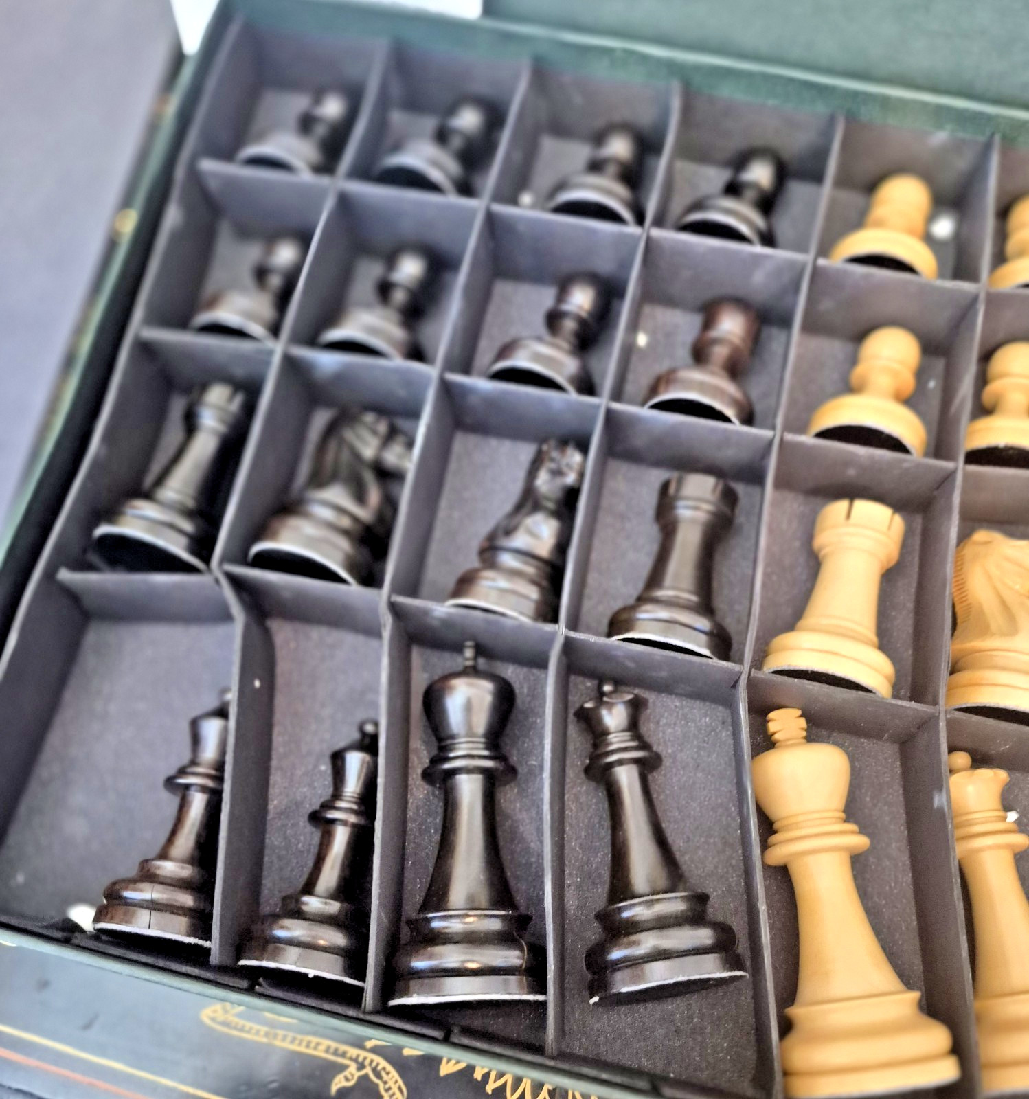 Drueke Luxury Box Wood Ebony Staunton Chess Set 4" King Players Choice? Weighted