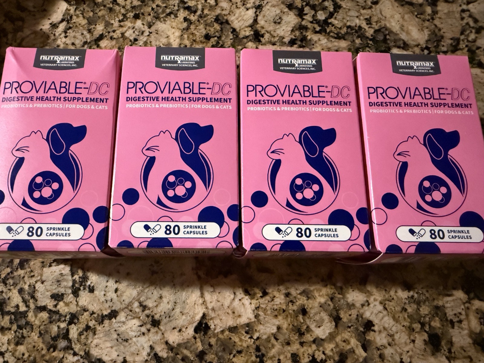 Lot Of 4 X 80 Nutramax Laboratories Proviable-DC Dog Cat 80 Sprinkle Capsules