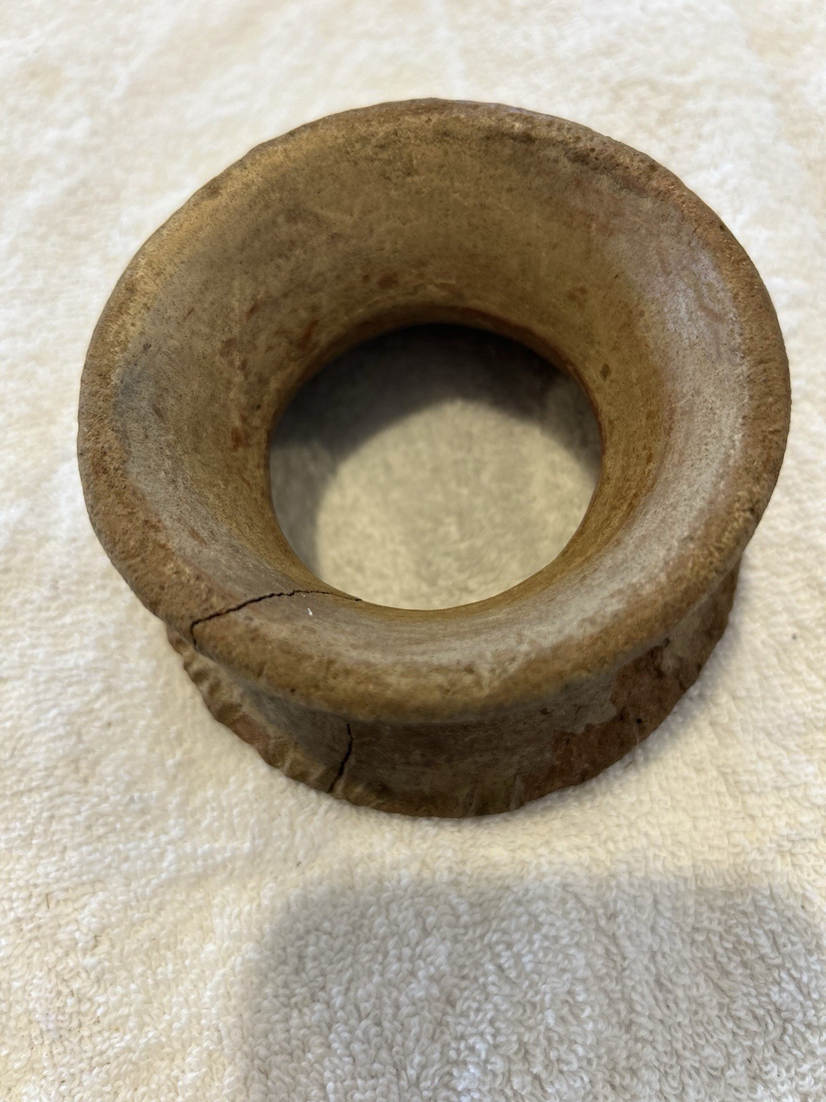 Ancient Native American Earthenware Pottery Lid