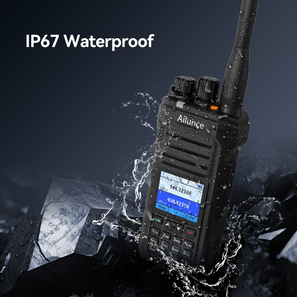 Retevis Ailunce HA1UV Ham Radio Dual Band IP67 2800mA NOAA USB-C Walkie Talkies