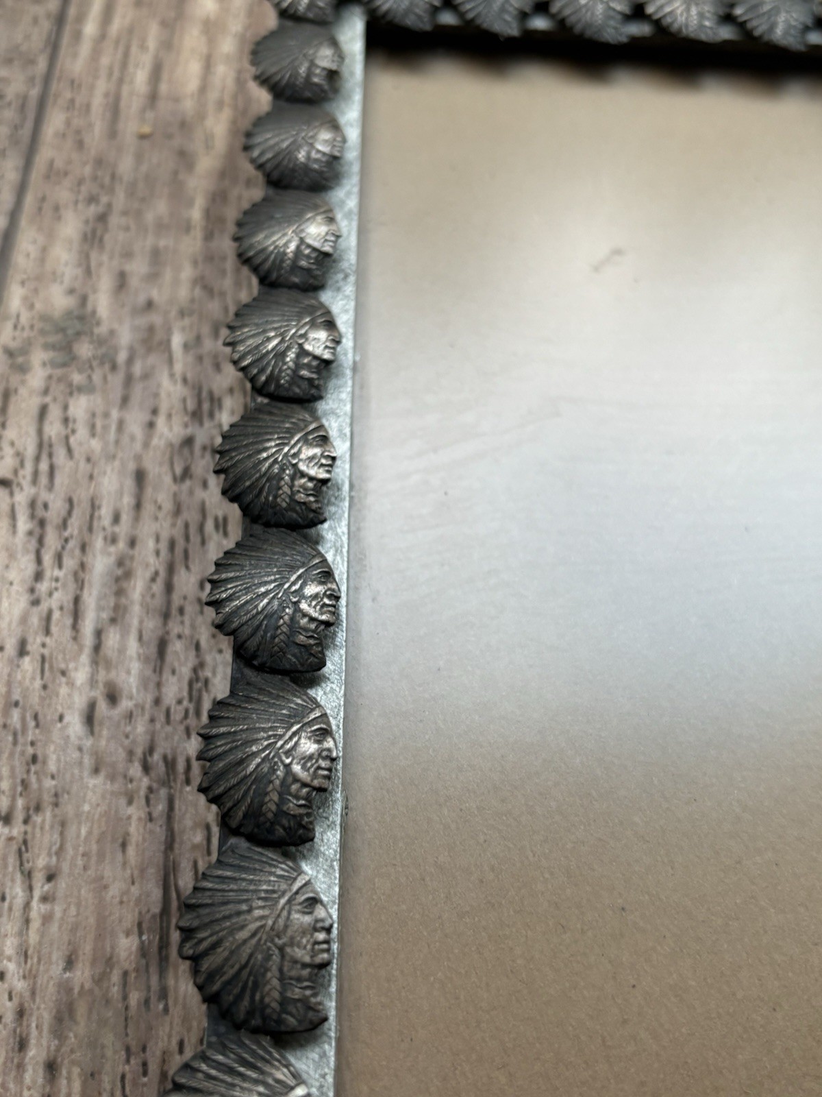 Vtg Rare 1959 Native American Chief Picture Photo Frame High Chief White Wolf