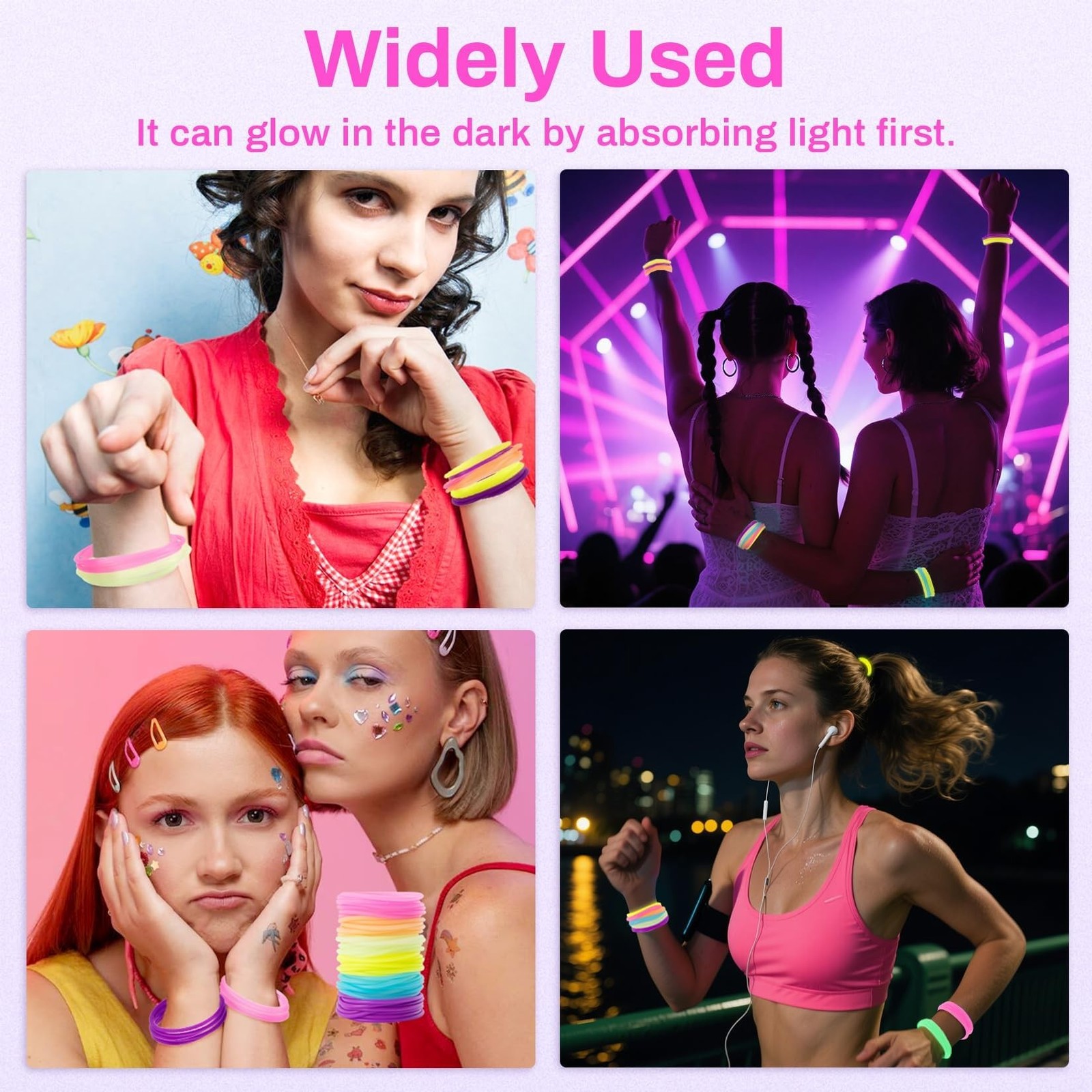 Hair Ties Jelly Bracelets - 80s Outfit Accessories for Women, Elastic Silicon...