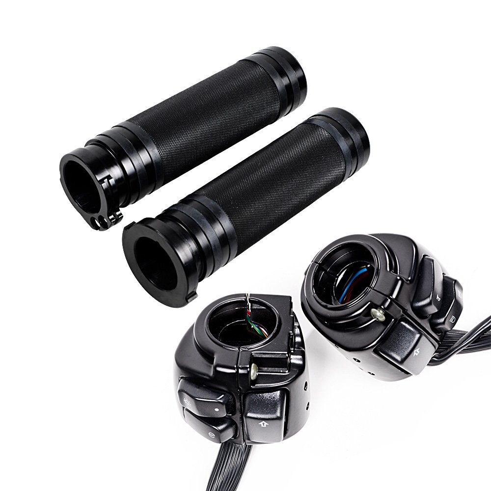 Motorcycle 1" Handlebar Control Switch Button Switches w/ Hand Grips for Harley