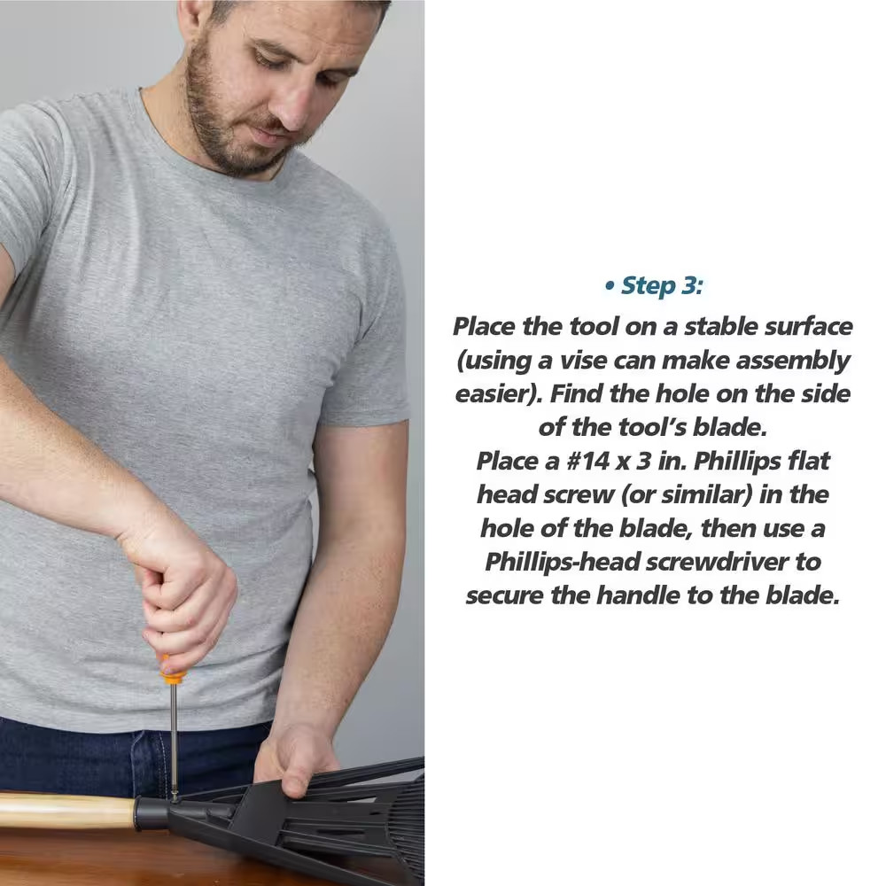 47 In. Tapered Rake Handle with 0.91 In. Diameter