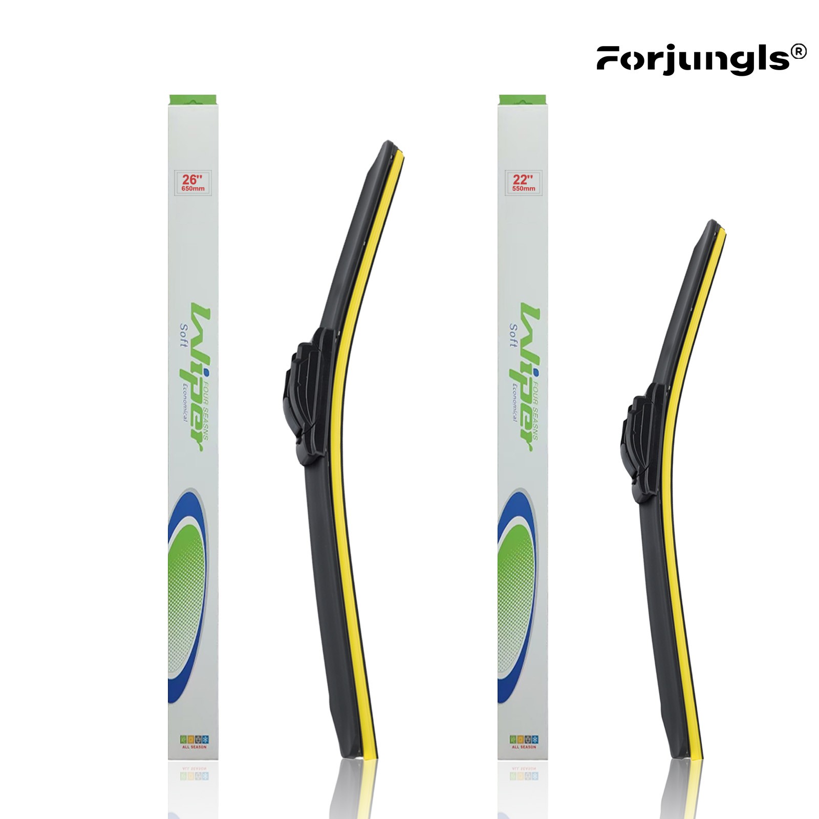All Season beam Wiper Blades size 26" &22" Windshield Front Right &Left-SET OF 2