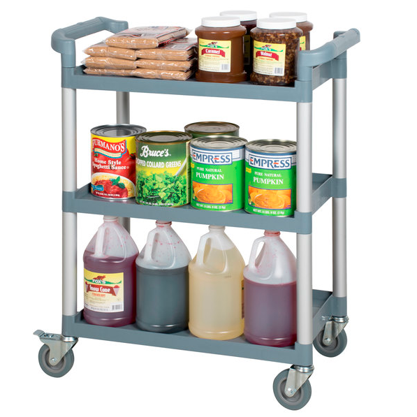 Heavy Duty Utility Commercial Restaurant 3 Shelf Bus Push Cart 32" x 16" x 38"