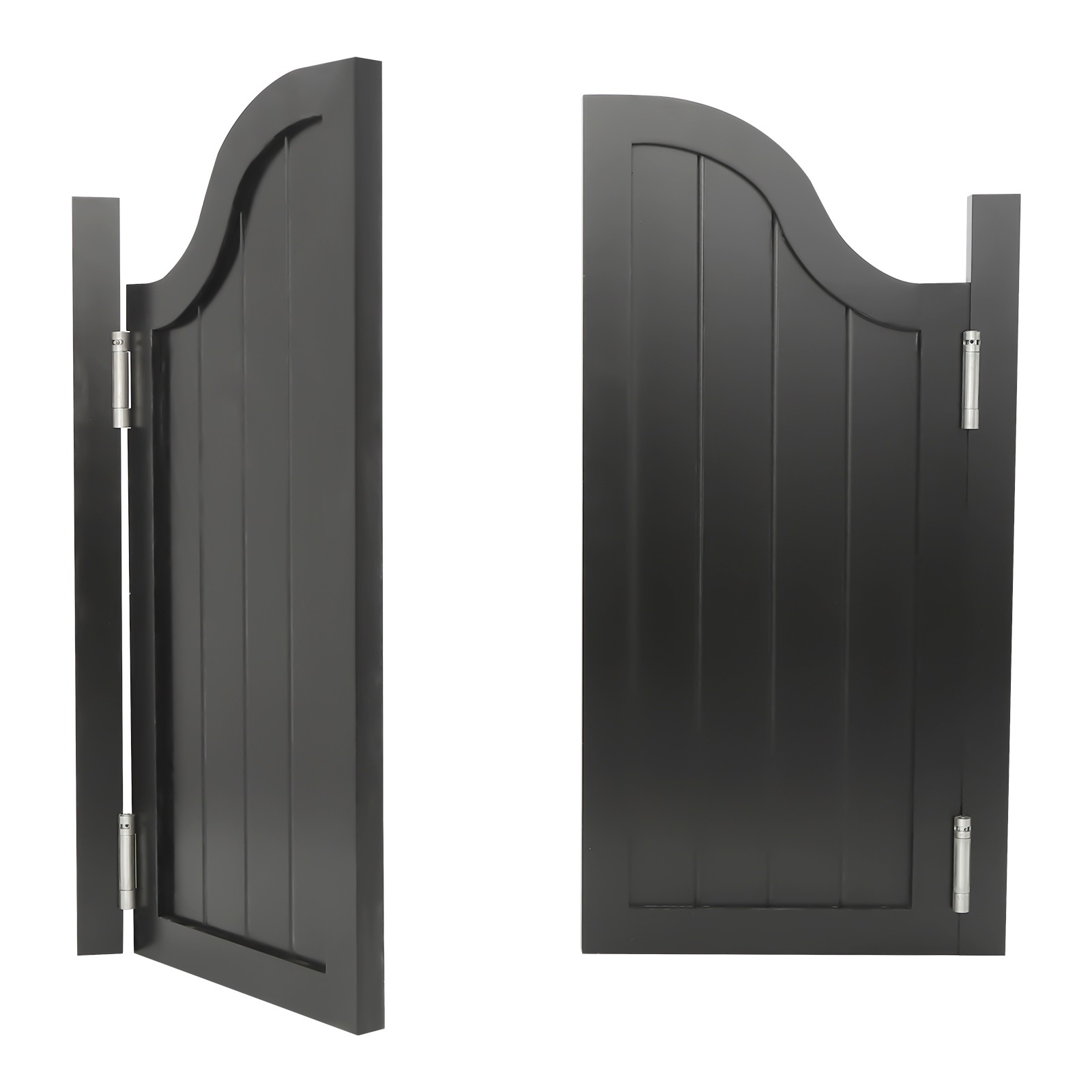Black Entrance Partition Swing Solid Wood Door Pine Wood Partition Door for Shop